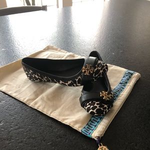 🌸Tori Burch pony hair cheetah print flats🌸